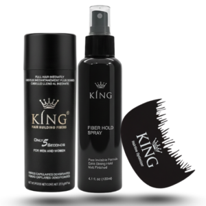 King Hair Building Fibers 3 IN 1 Deal 27.5g Fiber+ FiberHold Spray+ Hairline Optimizer