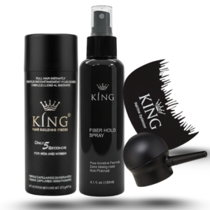 King Hair Building Fibers 4 IN 1 Deal 27.5g Fiber+FiberHold Spray+Spray Applicator+Hairline Optimizer