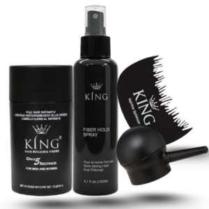 King Hair Building Fibers 4 IN 1 Deal 12g Fiber+FiberHold Spray+Spray Applicator+Hairline Optimizer